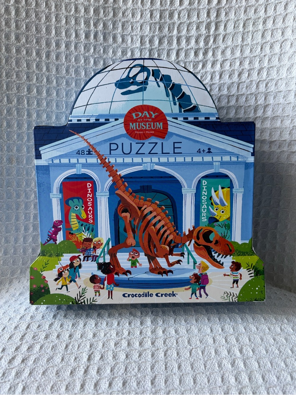 Crocodile Creek "Day at the Museum" Dinosaur Puzzle 48 Pcs. 18” X 24” Completed